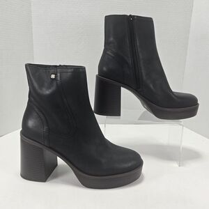 *NWOT* Lucky Brand Olliner Platform Chunky Heeled Black Boots Size 8.5 Women's